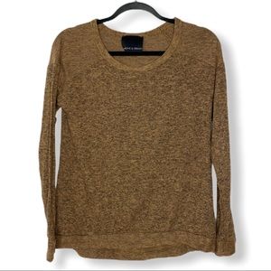 Harlowe & Graham heathered brown long sleeve shirt